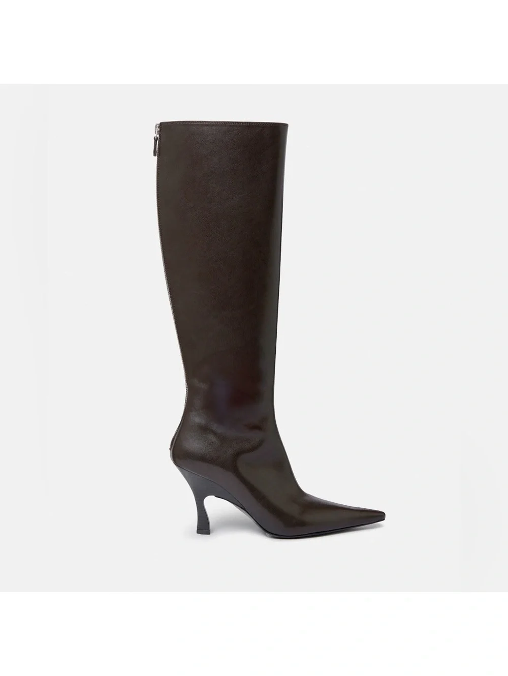 Stella McCartney Elsa Knee-High Heeled Boots in Coffee Brown, NWT, Size 38 $1350